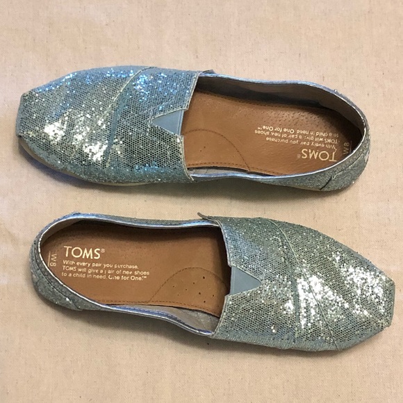 Toms Classic Something Blue Glitter shoes-Pre❤️’d - Picture 2 of 4